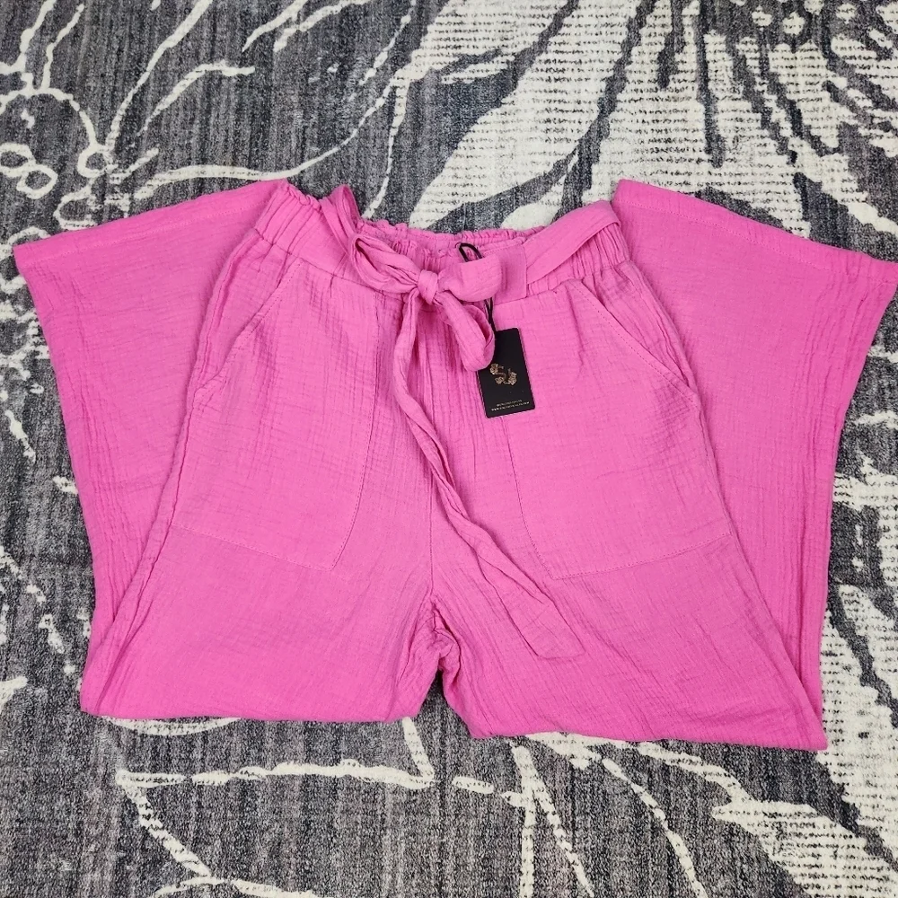 NWT Sincerely Jules Size L Pink Cropped Pants - Picture 7 of 8